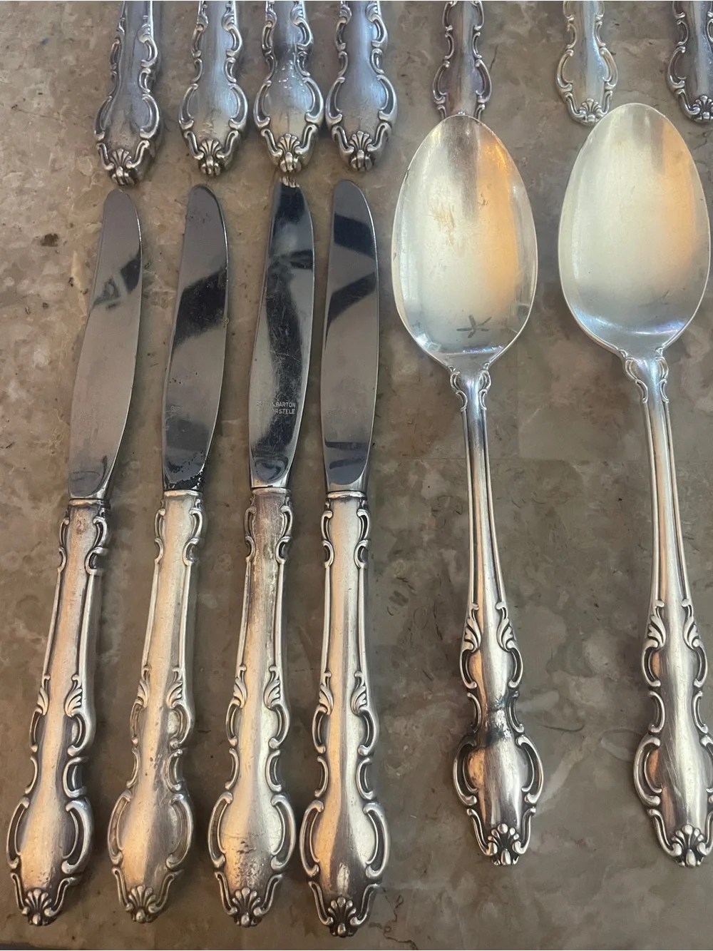 VINTAGE 24 Pcs of REED & BARTON Silverware Dinnerware Ladle Ect: